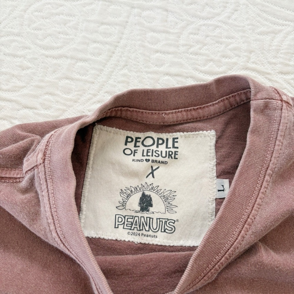 People of Leisure x Peanuts Snoopy Slow Down Graphic Tee Sz L - Picture 3 of 4